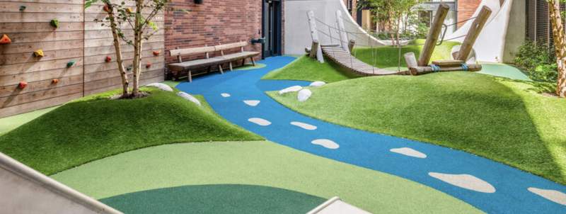 Helstøpt gummidekke fallunderlag