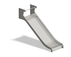 Støyfri stål rutsjebane 1,0 x 3.0 m m/sikkerhetsstang