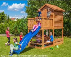 Lekehytte med piknik modul og sandkasse