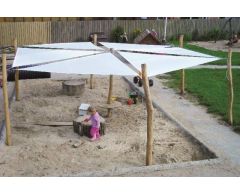 Solseil trekantede 4 x 4 x 4 m hvit