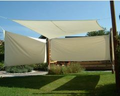 Solseil firkantede 3,6 x 3,6 m hvit