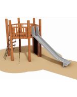 Robinia Klatrestativ 6 m/gulv og sklie