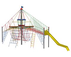 Klatrestativ Piratskip 5,0 m med lang rutsjebane