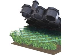 Gressarmeringsmatter-Ringmatter-Fallunderlag til 3 m (sort)