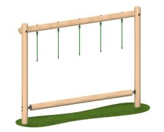 Stativ med hengende tau og snurrende bjelke