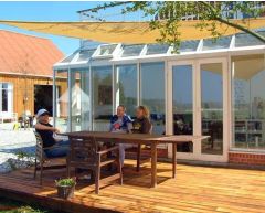 Solseil trekantede 4,2 x 4,2 x 4,2 m beige