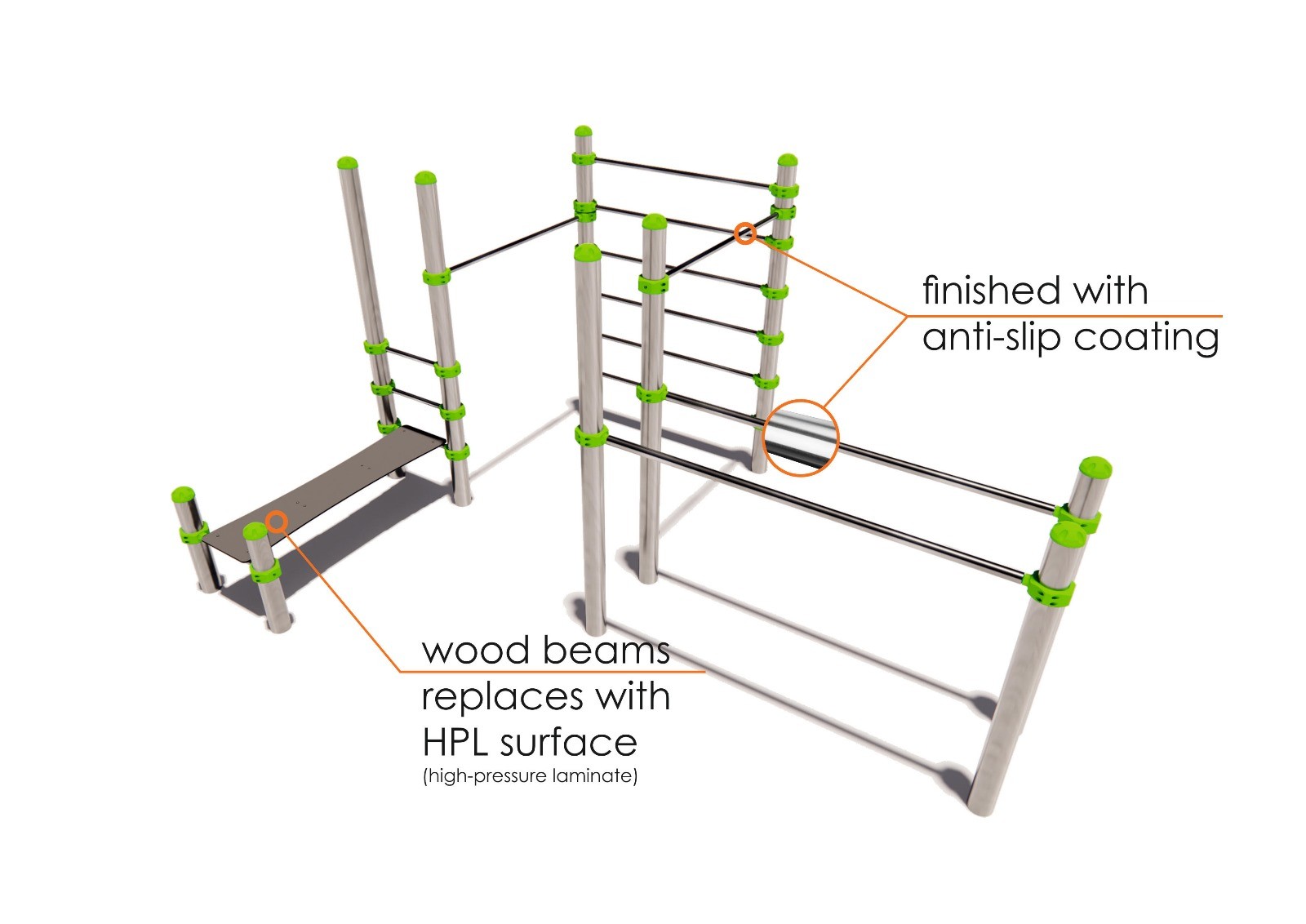 Egenvektstrening - calisthenics apparater av rustfritt stål